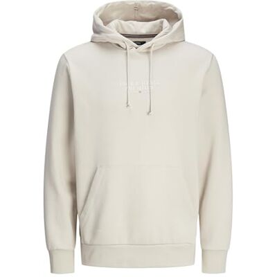 JACK & JONES Herren Jprbluarchie Hood Noos Sweatshirt, Moonbeam, S EU JACK & JONES Herren Jprbluarchie Hood Noos Sweatshirt, Moonbeam, S EU