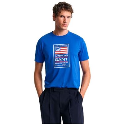 GANT Herren Graphic T-Shirt, Blau, XXL EU GANT Herren Graphic T-Shirt, Blau, XXL EU