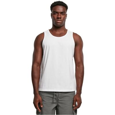 Build Your Brand Herren Basic Tank Top – Sportliches ärmelloses T-Shirt aus Baumwolle mit Rundhals für Training Gym Fitness Sommer und Casual Streetwear,Weiß,M Build Your Brand Herren Basic Tank Top – Sportliches ärmelloses T-Shirt aus Baumwolle mit Rundhals für Training Gym Fitness Sommer und Casual Streetwear,Weiß,M