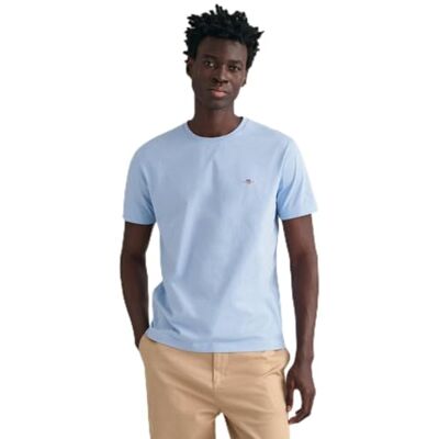 GANT Herren REG Shield SS T-Shirt, Capri Blue, XXS GANT Herren REG Shield SS T-Shirt, Capri Blue, XXS