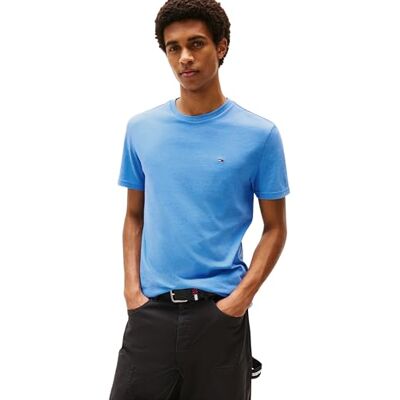 Tommy Jeans Herren T-Shirt Kurzarm Tee Rundhalsausschnitt, Blau (Copenhagen Blue Htr), XS Tommy Jeans Herren T-Shirt Kurzarm Tee Rundhalsausschnitt, Blau (Copenhagen Blue Htr), XS