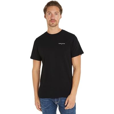 Tommy Jeans Herren T-Shirt Kurzarm Slim Rundhalsausschnitt, Schwarz (Black), XS Tommy Jeans Herren T-Shirt Kurzarm Slim Rundhalsausschnitt, Schwarz (Black), XS