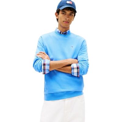 Tommy Jeans Herren Sweatshirt Regular Fit Flag Fleece Rundhalsausschnitt, Blau (Blue Twilight), XXL Tommy Jeans Herren Sweatshirt Regular Fit Flag Fleece Rundhalsausschnitt, Blau (Blue Twilight), XXL