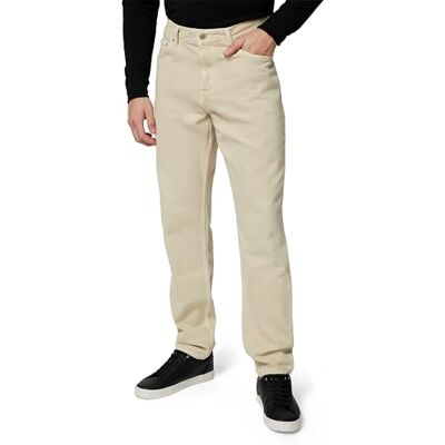 Tommy Hilfiger Herren Jeans Hose Tapered Harlem Mid Rise, Elfenbein (Soft Cream), 34W/32L Tommy Hilfiger Herren Jeans Hose Tapered Harlem Mid Rise, Elfenbein (Soft Cream), 34W/32L