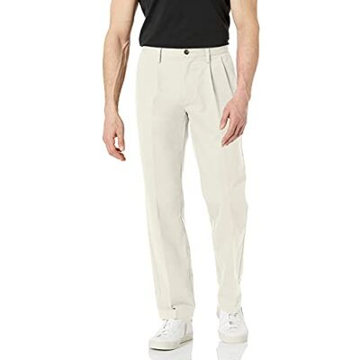 Amazon Essentials Herren Knitterfreie Chinohose mit klassischer Passform und Bügelfalte (erhältlich in Big & Tall), Stone, 35W / 34L Amazon Essentials Herren Knitterfreie Chinohose mit klassischer Passform und Bügelfalte (erhältlich in Big & Tall), Stone, 35W / 34L