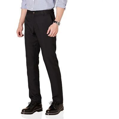 Amazon Essentials Herren Flatfront-Anzughose in schmaler Passform, Schwarz, 36W / 28L Amazon Essentials Herren Flatfront-Anzughose in schmaler Passform, Schwarz, 36W / 28L