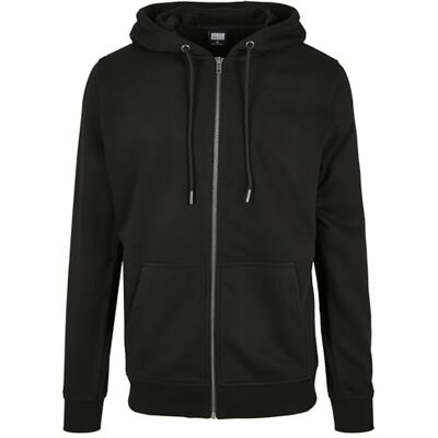 Urban Classics Herren Basic Terry Zip Hoody Strickjacke, Black, L Urban Classics Herren Basic Terry Zip Hoody Strickjacke, Black, L