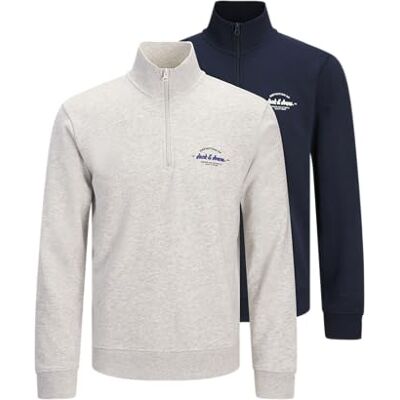 JACK & JONES Jjbrandon Sweat Half Zip 2Pk Mp JACK & JONES Jjbrandon Sweat Half Zip 2Pk Mp