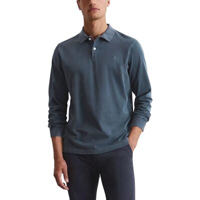 Marc O' Polo Herren Langarm-Poloshirt aus Bio-Baumwolle Regular Fit, Blau (Dark Navy), XS Marc O' Polo Herren Langarm-Poloshirt aus Bio-Baumwolle Regular Fit, Blau (Dark Navy), XS