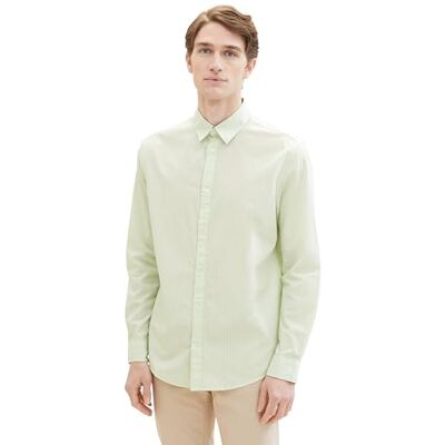TOM TAILOR Herren Regular Fit Basic Hemd mit Streifen, 35193 Tender Sea Green Stripe, L TOM TAILOR Herren Regular Fit Basic Hemd mit Streifen, 35193 Tender Sea Green Stripe, L