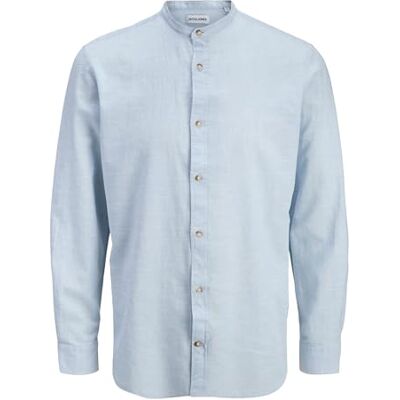 JACK & JONES Jjesummer Linen Blend Band Shirt L/S Sn JACK & JONES Jjesummer Linen Blend Band Shirt L/S Sn