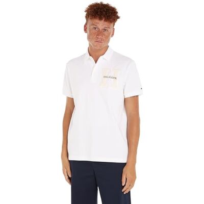 Tommy Hilfiger Herren Poloshirt Kurzarm Boucle Embro Regular Fit, Weiß (White), XXL Tommy Hilfiger Herren Poloshirt Kurzarm Boucle Embro Regular Fit, Weiß (White), XXL