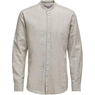 Only & Sons Herren Freizeit Hemd ONSCAIDEN SOLID Slim Fit XS S M L XL XXL, Größe:XS, Farbe:Chinchilla 22019173 Only & Sons Herren Freizeit Hemd ONSCAIDEN SOLID Slim Fit XS S M L XL XXL, Größe:XS, Farbe:Chinchilla 22019173