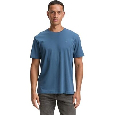 TOM TAILOR Herren 1045833 T-Shirt, 38224 Real Teal Blue, S EU TOM TAILOR Herren 1045833 T-Shirt, 38224 Real Teal Blue, S EU