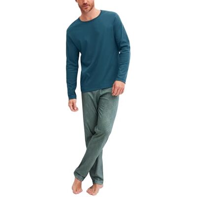 CALIDA Relax Streamline Pyjama, Schlafanzug, lang Herren, aus 100% Baumwolle deep Petrol 46-48 CALIDA Relax Streamline Pyjama, Schlafanzug, lang Herren, aus 100% Baumwolle deep Petrol 46-48