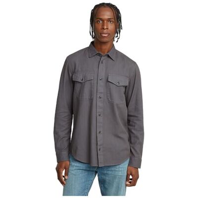 G-STAR Herren Marine Slim Hemd, Grau (gs Grey gd D24963-D454-C496), L G-STAR Herren Marine Slim Hemd, Grau (gs Grey gd D24963-D454-C496), L
