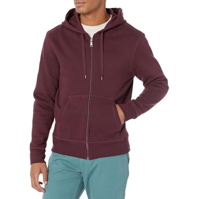 Amazon Essentials Men's Full-Zip Hooded Fleece Sweatshirt, Burgundy, Medium Amazon Essentials Men's Full-Zip Hooded Fleece Sweatshirt, Burgundy, Medium