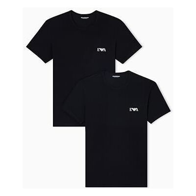 Giorgio Armani Man's Bold Monogram 2-Pack Crew Neck T-Shirt, Schwarz, L, tailliert, schwarz/schwarz, L Giorgio Armani Man's Bold Monogram 2-Pack Crew Neck T-Shirt, Schwarz, L, tailliert, schwarz/schwarz, L