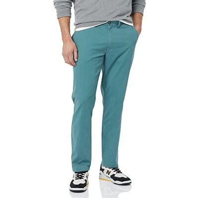 Amazon Essentials Herren Legere Stretch-Chinohose mit Enger Passform, Dunkelgrün, 33W / 32L Amazon Essentials Herren Legere Stretch-Chinohose mit Enger Passform, Dunkelgrün, 33W / 32L