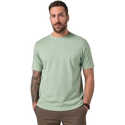 JP 1880 Herren große Größen Übergrößen Menswear L-8XL T-Shirt, Basic, Rundhals, gekämmte Baumwolle grau-Mint 5XL 702558180-5XL JP 1880 Herren große Größen Übergrößen Menswear L-8XL T-Shirt, Basic, Rundhals, gekämmte Baumwolle grau-Mint 5XL 702558180-5XL