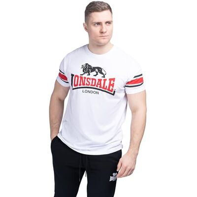 Lonsdale Herren T-Shirt Normale Passform HEMPRIGGS S, White/Black/Red Lonsdale Herren T-Shirt Normale Passform HEMPRIGGS S, White/Black/Red