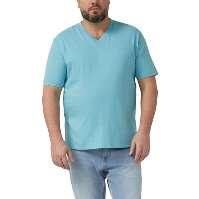 s.Oliver Baumwoll-T-Shirt mit Logo-Print und V-Neck s.Oliver Baumwoll-T-Shirt mit Logo-Print und V-Neck