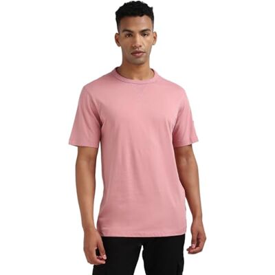Calvin Herren T-Shirt Kurzarm Regular Tee mit Logo-Badge, Rosa (Rose Dusk), XS Calvin Herren T-Shirt Kurzarm Regular Tee mit Logo-Badge, Rosa (Rose Dusk), XS