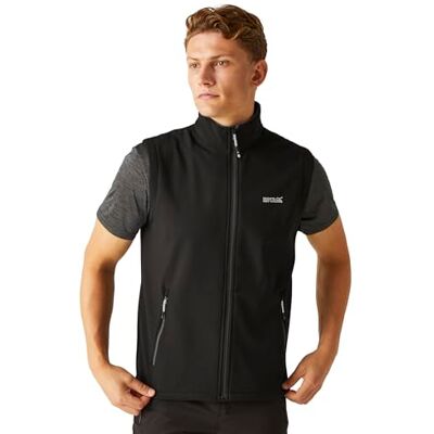 Regatta Herren Bradwell Iii' Full Zip Wind Resistant Softshell Gilet Westen, Schwarz, 60 EU Regatta Herren Bradwell Iii' Full Zip Wind Resistant Softshell Gilet Westen, Schwarz, 60 EU