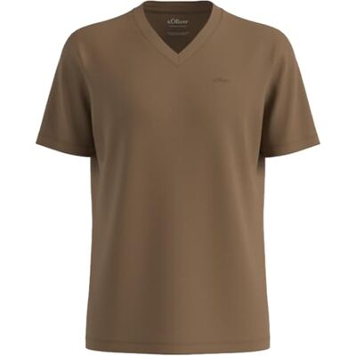 s.Oliver Herren T-Shirt – V-Ausschnitt, Regular Fit, Baumwolljersey, Logo-Detail s.Oliver Herren T-Shirt – V-Ausschnitt, Regular Fit, Baumwolljersey, Logo-Detail