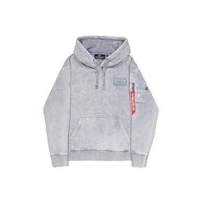 Alpha Herren Back Print Vintage Hoodie, Denim Blue, S Alpha Herren Back Print Vintage Hoodie, Denim Blue, S