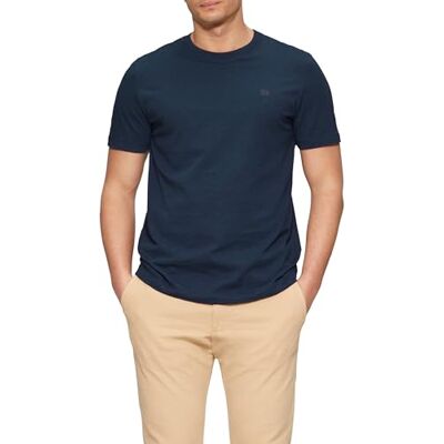 s.Oliver T-Shirt mit Flammgarnstruktur und Logo-Print s.Oliver T-Shirt mit Flammgarnstruktur und Logo-Print