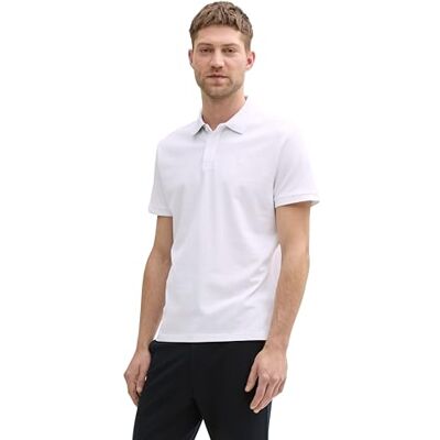TOM TAILOR Herren 1031006 Poloshirt, 28847 Lucid White, L TOM TAILOR Herren 1031006 Poloshirt, 28847 Lucid White, L