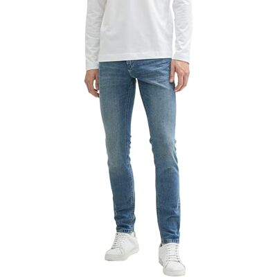 TOM TAILOR Herren Troy Slim Fit Jeans mit Stretch,10113 Clean Mid Stone Blue Denim, 31/34 TOM TAILOR Herren Troy Slim Fit Jeans mit Stretch,10113 Clean Mid Stone Blue Denim, 31/34