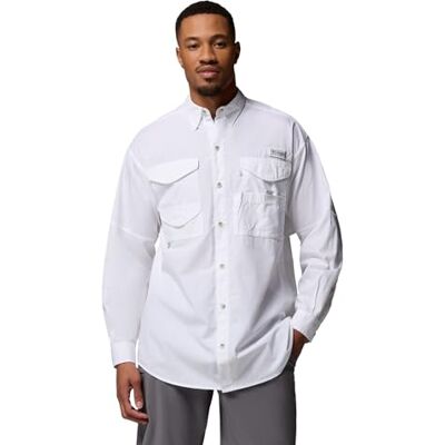 Columbia Herren PFG Bonehead Langarmshirt, Weiss/opulenter Garten, L Columbia Herren PFG Bonehead Langarmshirt, Weiss/opulenter Garten, L