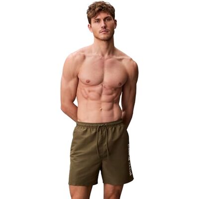 Calvin Herren Badeshorts Medium Drawstring mit Tunnelzug, Grün (Brush Green), L Calvin Herren Badeshorts Medium Drawstring mit Tunnelzug, Grün (Brush Green), L