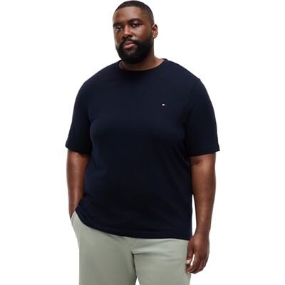 Tommy Hilfiger Herren T-Shirt Kurzarm Seasonal Solid aus Baumwolle, Blau (Desert Sky), 5XL Tommy Hilfiger Herren T-Shirt Kurzarm Seasonal Solid aus Baumwolle, Blau (Desert Sky), 5XL