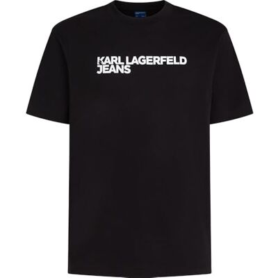 KARL LAGERFELD JEANS Men Regular Short Sleeve Essential T-Shirt Black L KARL LAGERFELD JEANS Men Regular Short Sleeve Essential T-Shirt Black L