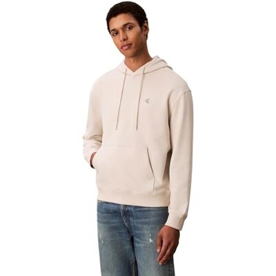 Calvin Herren LS EU 350TERRY Monogram Hoodie LV04RC297G Sweatshirts, White (Chalk), M Calvin Herren LS EU 350TERRY Monogram Hoodie LV04RC297G Sweatshirts, White (Chalk), M