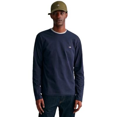 GANT Herren Reg Shield Ls T-Shirt T Shirt, Evening Blue, 3XL EU GANT Herren Reg Shield Ls T-Shirt T Shirt, Evening Blue, 3XL EU