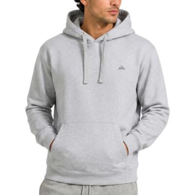 Iron Mountain Weicher Fleece-Pullover mit Kapuze für Herren, umweltfreundliches Oberteil aus wiedergewonnenem Garn, Hellgrau Mergel, 4XL Iron Mountain Weicher Fleece-Pullover mit Kapuze für Herren, umweltfreundliches Oberteil aus wiedergewonnenem Garn, Hellgrau Mergel, 4XL