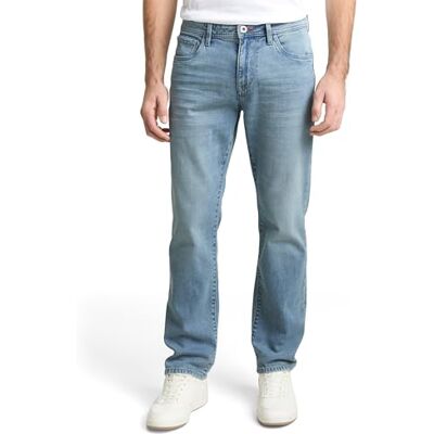 TOM TAILOR Herren 1048364 TTMARVIN Straight Jeans Mit Stretch, 10118 Used Light Stone Blue Denim, 33W / 32L EU TOM TAILOR Herren 1048364 TTMARVIN Straight Jeans Mit Stretch, 10118 Used Light Stone Blue Denim, 33W / 32L EU