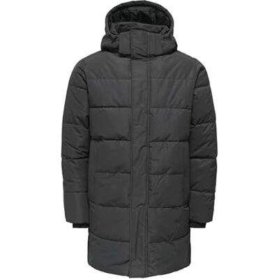 Only & Sons Herren Onscarl Life Long Quilted Coat Otw Noos, Grey Pinstripe, L EU Only & Sons Herren Onscarl Life Long Quilted Coat Otw Noos, Grey Pinstripe, L EU