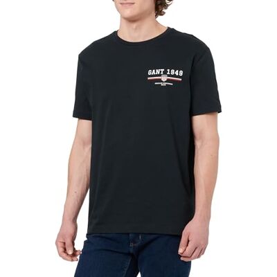 GANT Herren Graphic T-Shirt, Schwarz, L EU GANT Herren Graphic T-Shirt, Schwarz, L EU