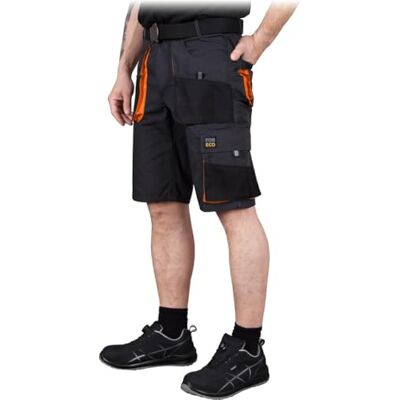 REIS FORECO-TS BJS Arbeitsshorts für Herren, Cargo-Shorts, Sicherheitsshorts, Arbeitsshorts, Garten-Shorts, Stahl-Schwarz-Orange, Größe: S REIS FORECO-TS BJS Arbeitsshorts für Herren, Cargo-Shorts, Sicherheitsshorts, Arbeitsshorts, Garten-Shorts, Stahl-Schwarz-Orange, Größe: S