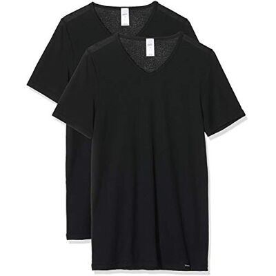 Skiny Herren Herren V-shirt Kurzarm 2er Pack Shirt Multipack Unterhemd, Schwarz, L EU Skiny Herren Herren V-shirt Kurzarm 2er Pack Shirt Multipack Unterhemd, Schwarz, L EU