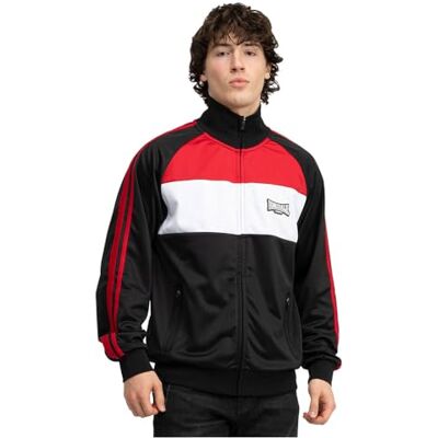 Lonsdale Herren Trainingsjacke normale Passform BRACKLESHAM L, Black/Dark Red/White Lonsdale Herren Trainingsjacke normale Passform BRACKLESHAM L, Black/Dark Red/White