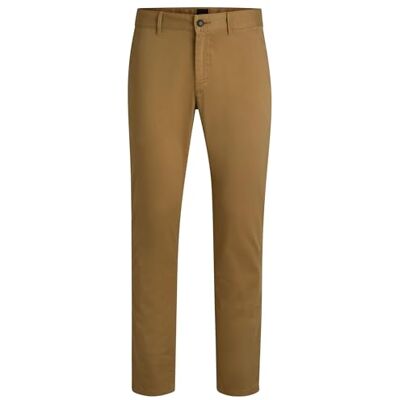 Boss Herren Chino Slim Slim-Fit Chino aus elastischem Baumwoll-Satin Beige 48/30 Boss Herren Chino Slim Slim-Fit Chino aus elastischem Baumwoll-Satin Beige 48/30