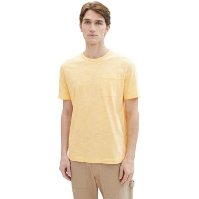 TOM TAILOR Herren Basic T-Shirt mit Brusttasche, 35206 Sunny Yellow Finestripe, XXXL TOM TAILOR Herren Basic T-Shirt mit Brusttasche, 35206 Sunny Yellow Finestripe, XXXL