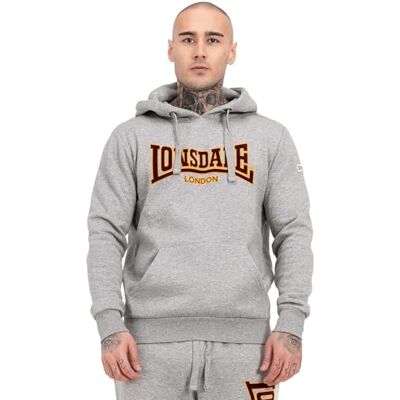 Lonsdale Herren Kapuzensweatshirt schmale Passform Hooded Classic LL002, Marl Grey, L Lonsdale Herren Kapuzensweatshirt schmale Passform Hooded Classic LL002, Marl Grey, L