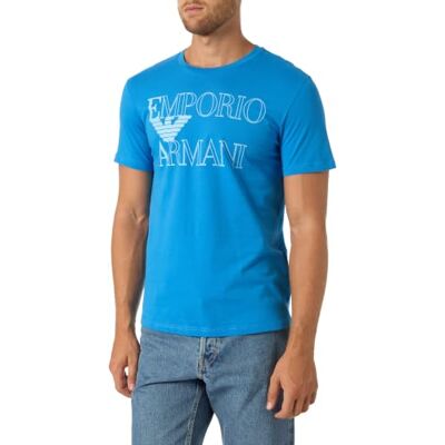 Giorgio Armani Herren T-Shirt Bold Logo Crew Neck Blau S Giorgio Armani Herren T-Shirt Bold Logo Crew Neck Blau S